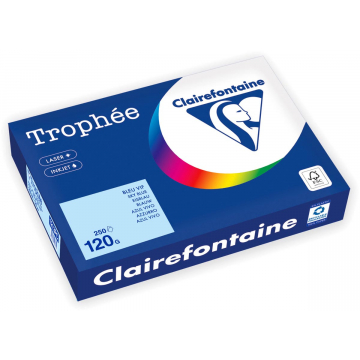 Clairefontaine Trophée Pastel, gekleurd papier, A4, 120 g, 250 vel, blauw