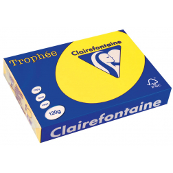 Clairefontaine Trophée Intens, gekleurd papier, A4, 120 g, 250 vel, zonnegeel